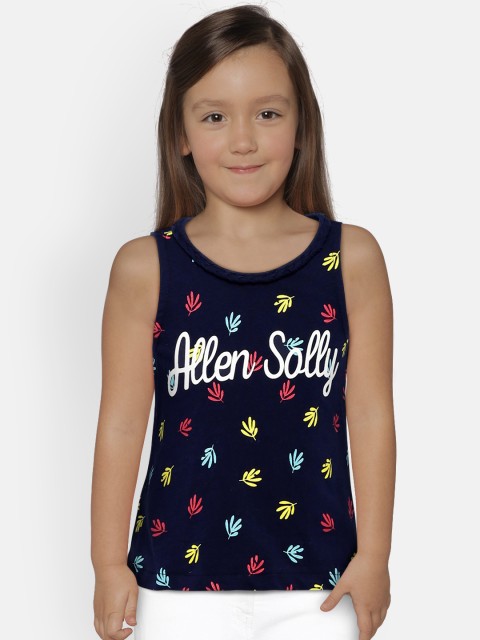 

Allen Solly Junior Girls Navy Blue Printed Round Neck T-shirt