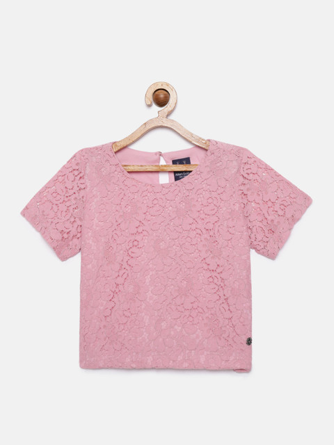 

Allen Solly Junior Girls Pink Self Design Top
