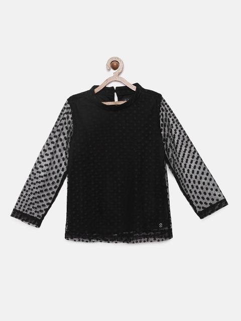 

Allen Solly Junior Girls Black Self Design Top