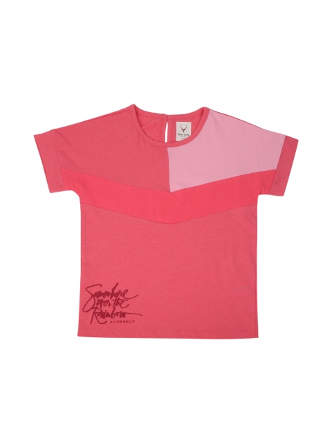 

Allen Solly Junior Girls Pink Solid Round Neck T-shirt