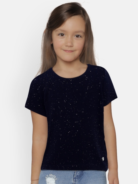 

Allen Solly Junior Girls Navy Blue Solid Top