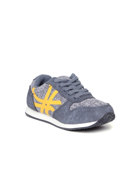 

United Colors of Benetton Unisex Grey & Yellow Printed Sneakers