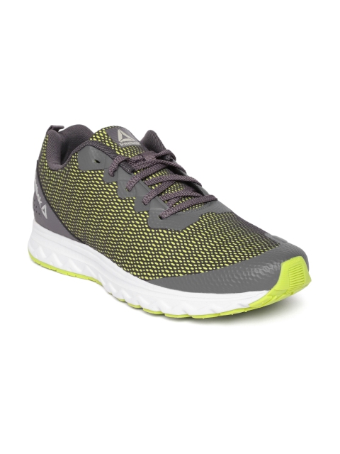 

Reebok Men Grey & Lime Green Hustle Running Shoes