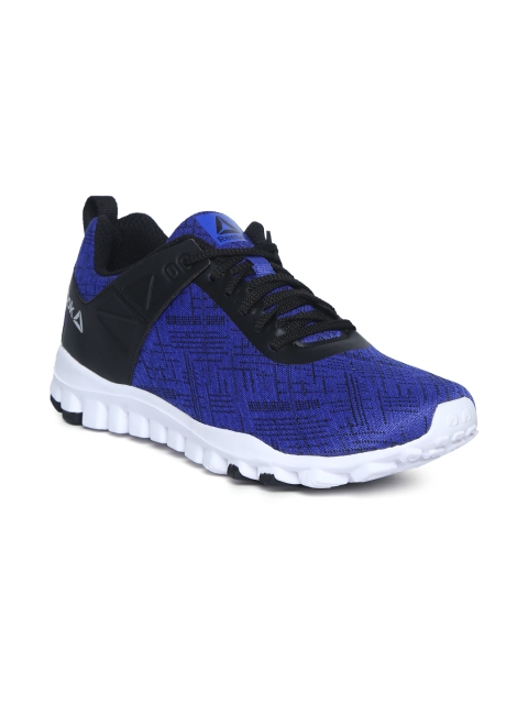 

Reebok Men Blue & Black Train-O-Grace Woven Design Running Shoes