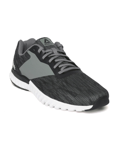 

Reebok Men Charcoal Grey Plus LP Woven Design Running Shoes