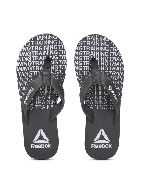 

Reebok Men Black & Grey Dual Dash Printed Thong Flip-Flops