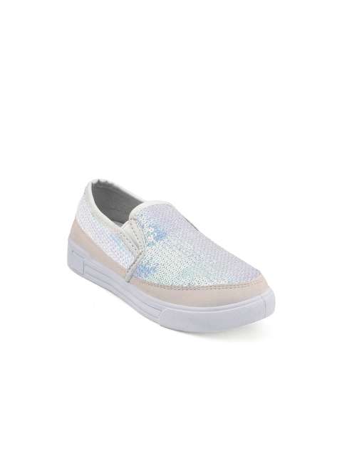 

Kittens Girls White Embellished Slip-On Sneakers