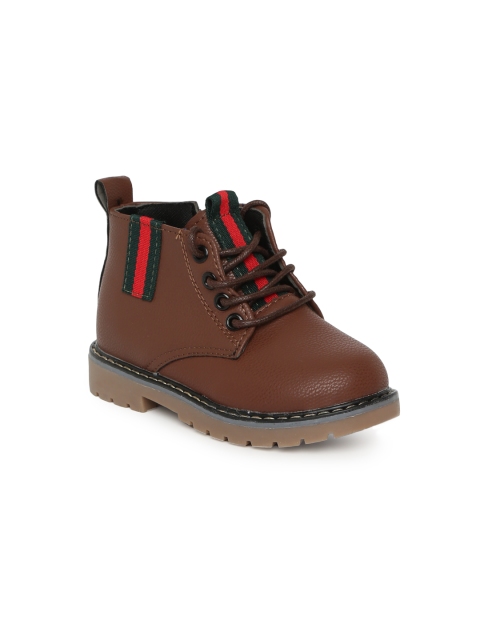 

Kittens Boys Brown Solid Synthetic Leather Mid-Top Flat Boots