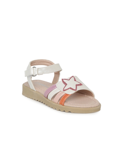 

Kittens Girls White Solid Open Toe Flats