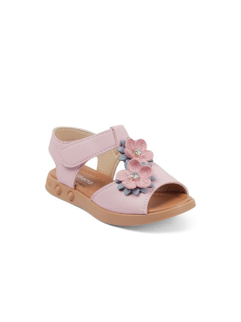 

Kittens Girls Pink Floral Embellished Open Toe Flats