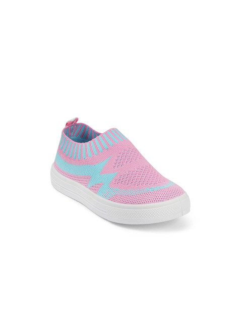 

Kittens Girls Pink Woven Designed Slip-On Sneakers