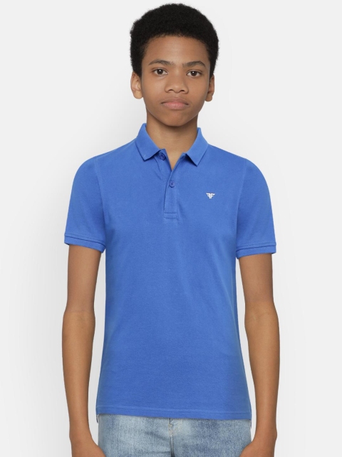 

Fame Forever by Lifestyle Boys Blue Solid Polo Collar T-shirt