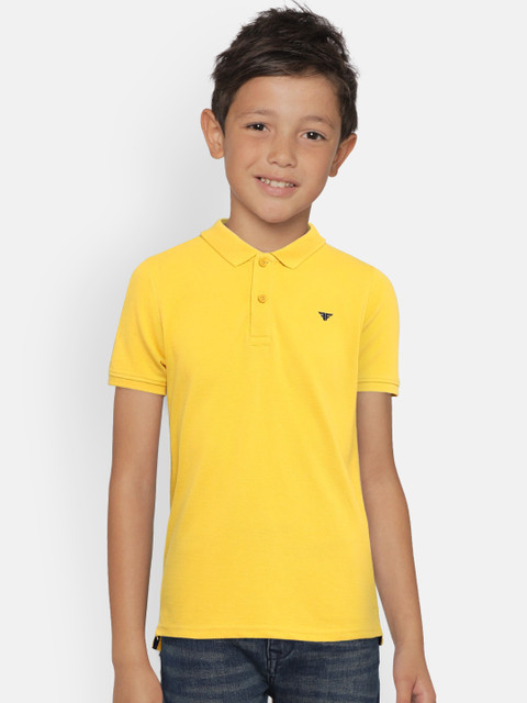 

Fame Forever by Lifestyle Boys Yellow Solid Polo T-shirt