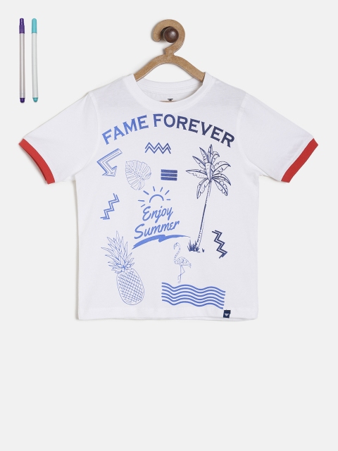 

Fame Forever by Lifestyle Boys White Printed Round Neck T-shirt