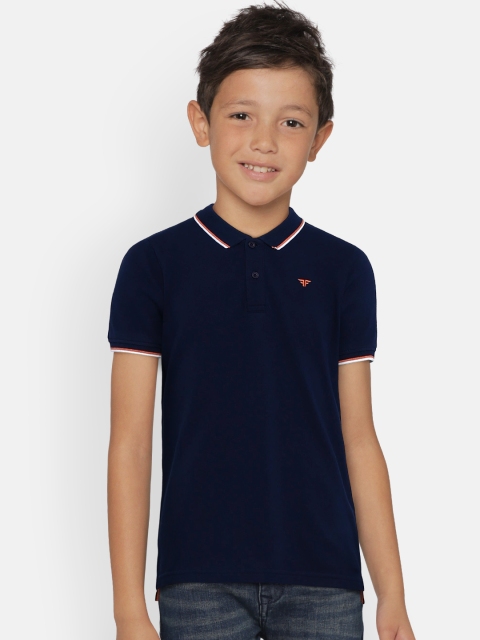

Fame Forever by Lifestyle Boys Navy Blue Solid Polo Collar T-shirt