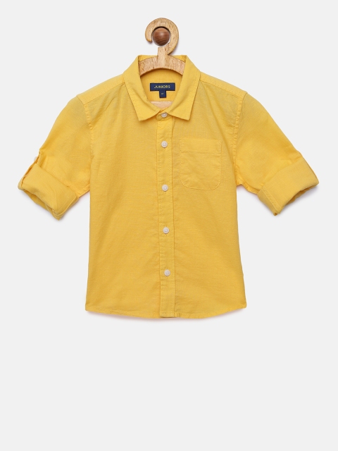 

Juniors by Lifestyle Boys Yellow Regular Fit Solid Casual Shirt