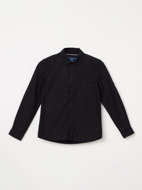 

Fame Forever by Lifestyle Boys Black Regular Fit Solid Casual Shirt