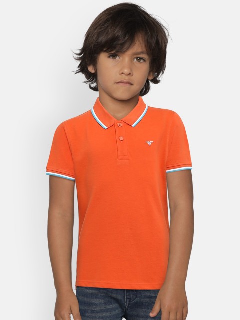 

Fame Forever by Lifestyle Boys Orange Polo Collar T-shirt