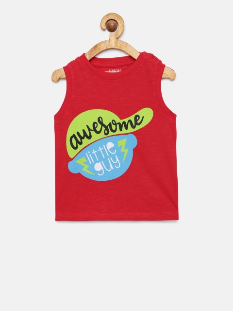 

Juniors by Lifestyle Boys Red Printed Round Neck T-shirt
