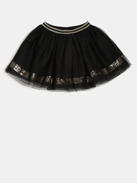 

Juniors by Lifestyle Girls Black Solid Flared Skirts
