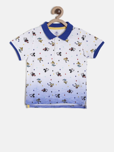 

Juniors by Lifestyle Boys White Printed Polo Collar T-shirt