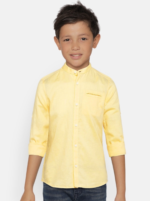 

Fame Forever by Lifestyle Boys Yellow Regular Fit Solid Casual Shirt
