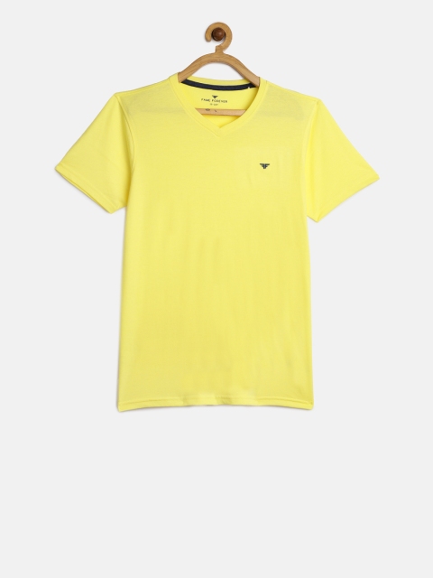 

Fame Forever by Lifestyle Boys Yellow Solid V-Neck T-shirt
