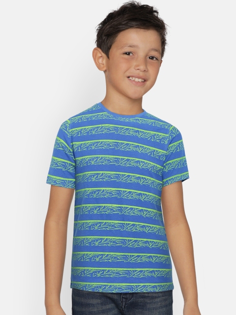 

Fame Forever by Lifestyle Boys Blue Striped Round Neck T-shirt