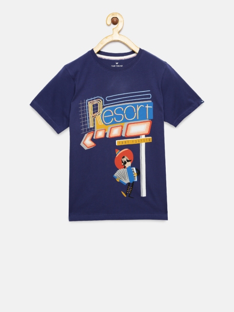 

Fame Forever by Lifestyle Boys Navy Blue Printed Round Neck T-shirt