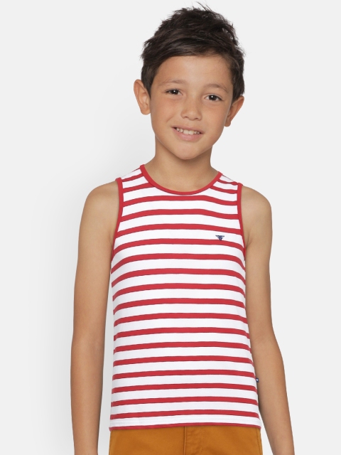 

Fame Forever by Lifestyle Boys White & Red Striped Round Neck T-shirt