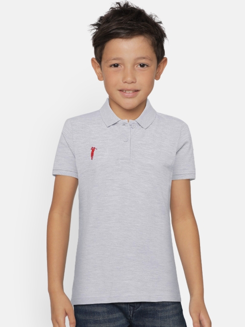 

Bossini Boys Grey Solid Polo Collar T-shirt