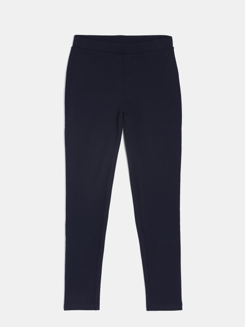 

Bossini Girls Navy Blue Solid Treggings