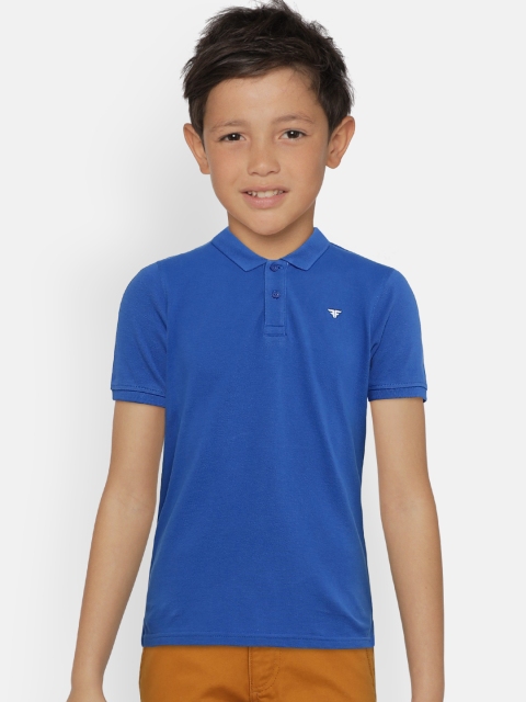 

Fame Forever by Lifestyle Boys Blue Solid Polo Collar T-shirt