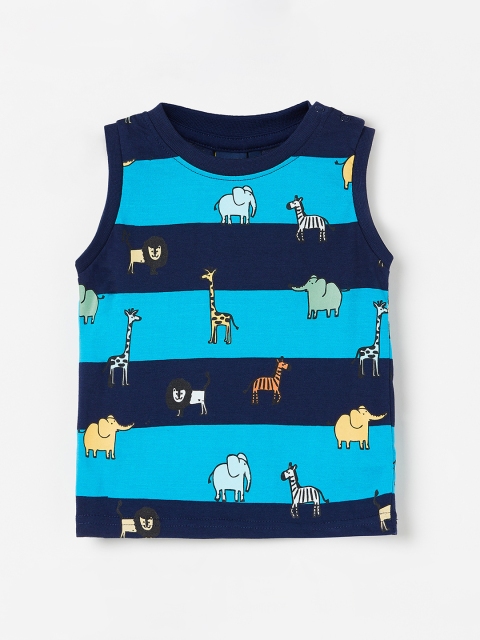 

Juniors by Lifestyle Boys Blue Printed Round Neck T-shirt