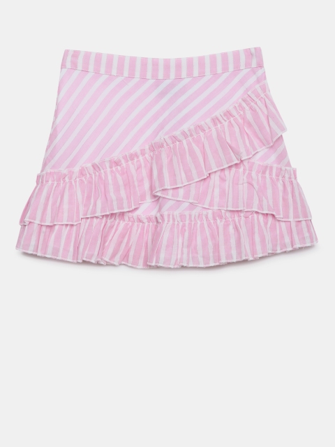 

Juniors by Lifestyle Girls Pink & White A-Line Skirt Skirt