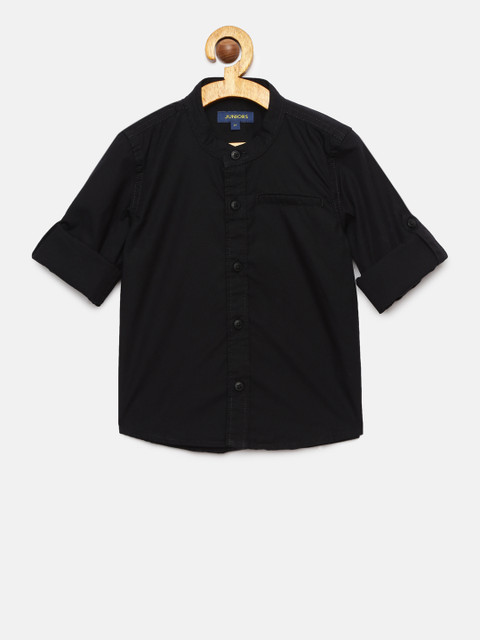

Juniors by Lifestyle Boys Black Regular Fit Solid Casual Shirt