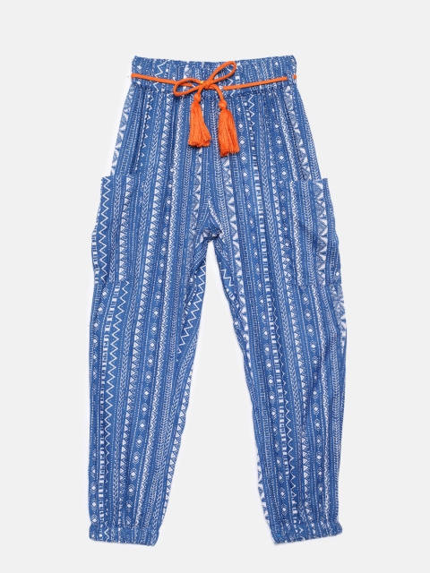 

Fame Forever by Lifestyle Girls Blue & White Loose Fit Printed Jodhpuris