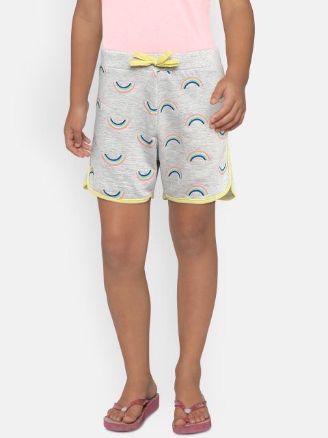 

Fame Forever by Lifestyle Girls Grey Melange Printed Regular Fit Shorts