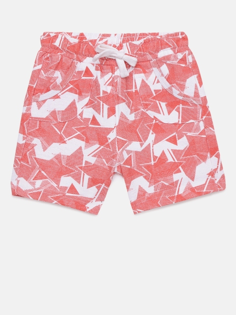 

Juniors by Lifestyle Boys Pink & White Printed Regular Fit Shorts