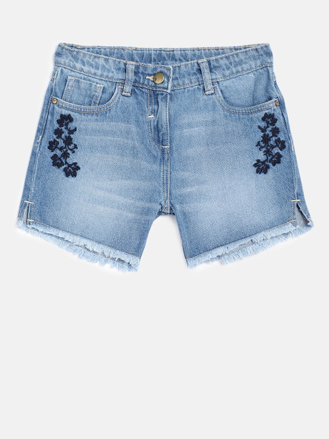 

Fame Forever by Lifestyle Girls Blue Washed Regular Fit Denim Shorts