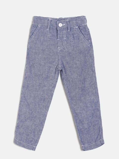 

Juniors by Lifestyle Boys Blue & White Striped Regular Trousers