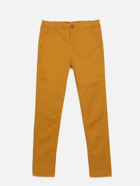 

Fame Forever by Lifestyle Boys Mustard Yellow Regular Fit Solid Chinos