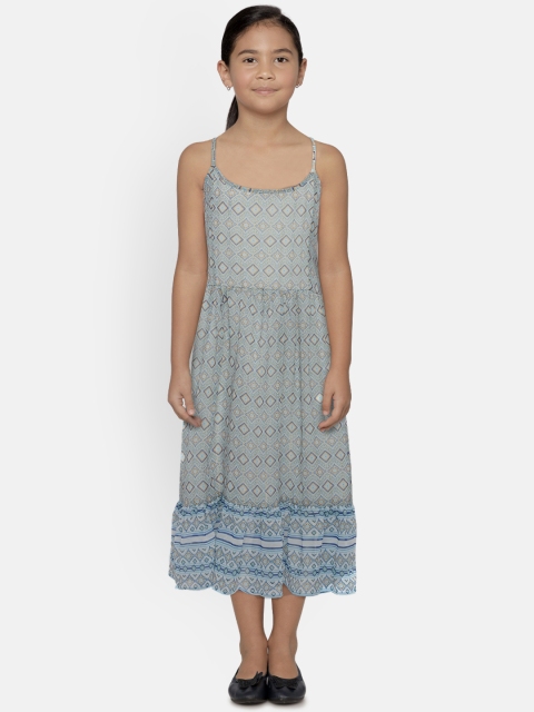 

Fame Forever by Lifestyle Girls Blue Printed Fit and Flare Dress