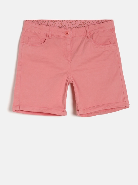 

Bossini Girls Peach-Coloured Solid Regular Fit Shorts
