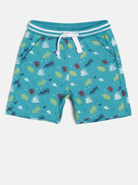 

Juniors by Lifestyle Boys Teal Blue Printed Regular Fit Shorts