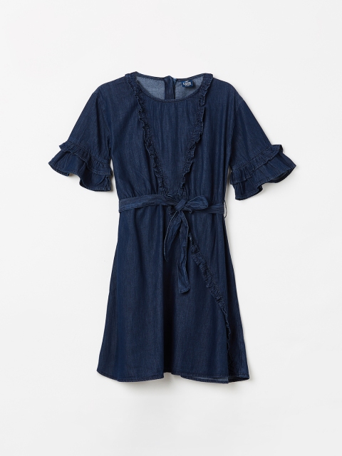 

Fame Forever by Lifestyle Girls Solid Navy Blue A-Line Dress