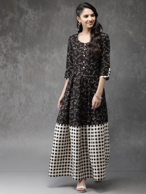 

Anouk Women Black Printed A-Line Kurta