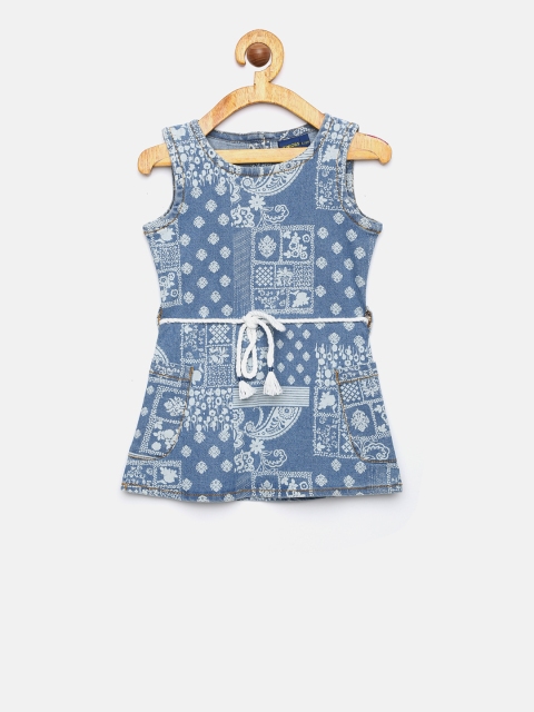 

Juniors by Lifestyle Girls Blue Printed A-Line Dress