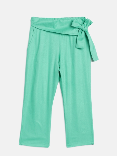 

Fame Forever by Lifestyle Girls Green Solid Regular Trousers