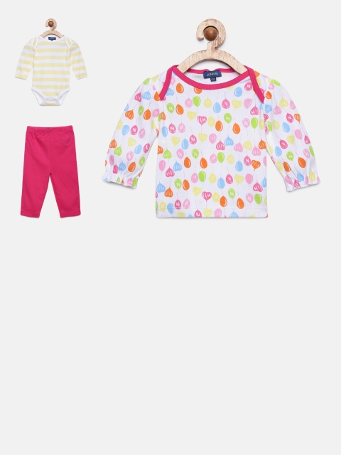 

Juniors by Lifestyle Girls White Printed T-shirt with Leggings